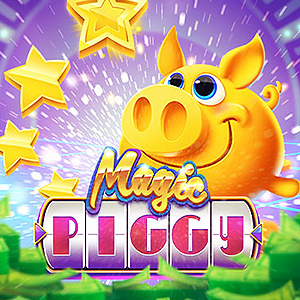 Magic Piggy Spielgrafik mit gelbem Schwein und Sternen