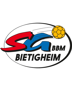 Logo SG BBM Bietigheim mit gelbem Handball