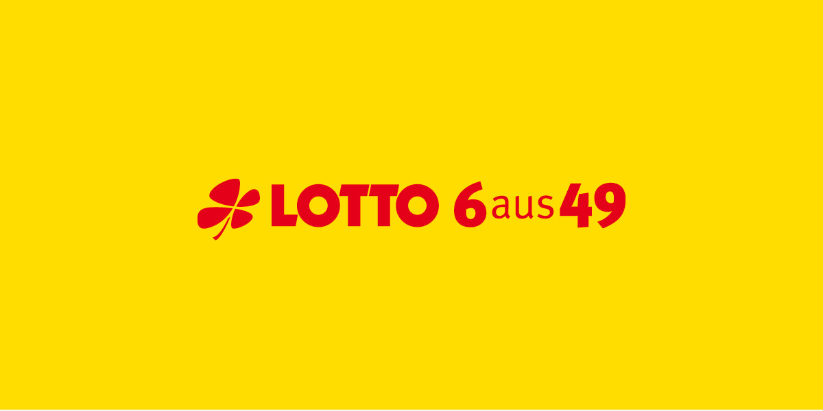 Logo LOTTO 6aus49 auf gelbem Hintergrund