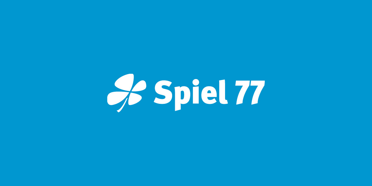 Logo Spiel 77 auf blauem Hintergrund