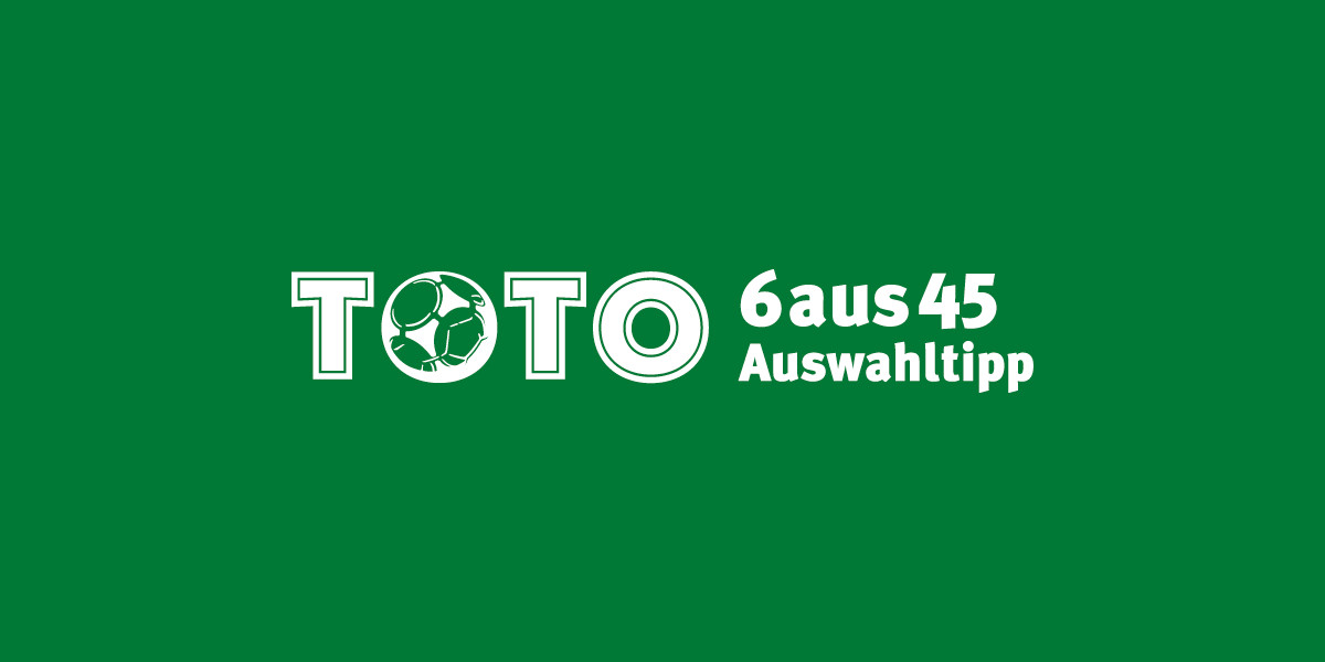 Logo TOTO 6aus45 Auswahltipp auf grünem Hintergrund