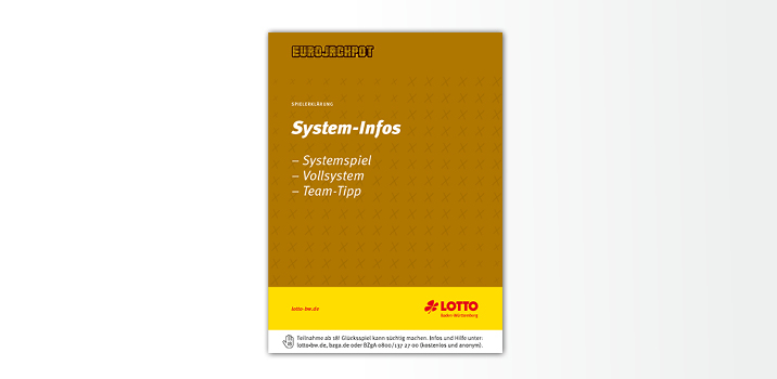 Broschüre System-Infos für Eurojackpot LOTTO Baden-Württemberg